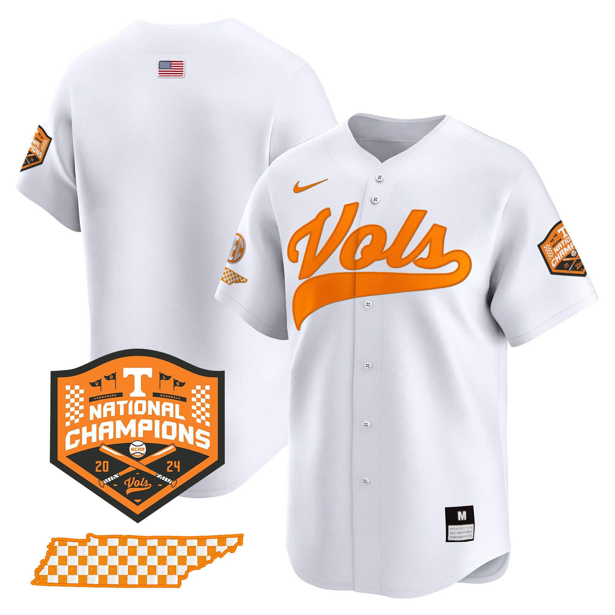 Men Tennessee Volunteers Blank White 2024 Nike Champions Vapor Premier Limited NCAA Jersey